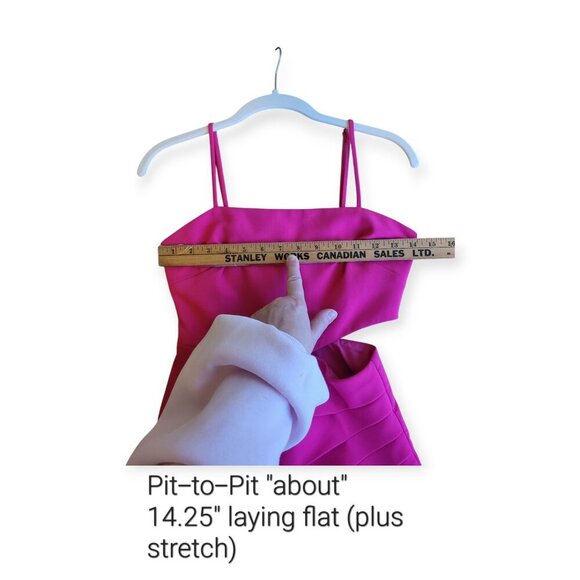 Likely Zeldana Cut-out Dress Midi-Length Barbiecore Style Fuchsia Pink Size 00 - Picture 15 of 16